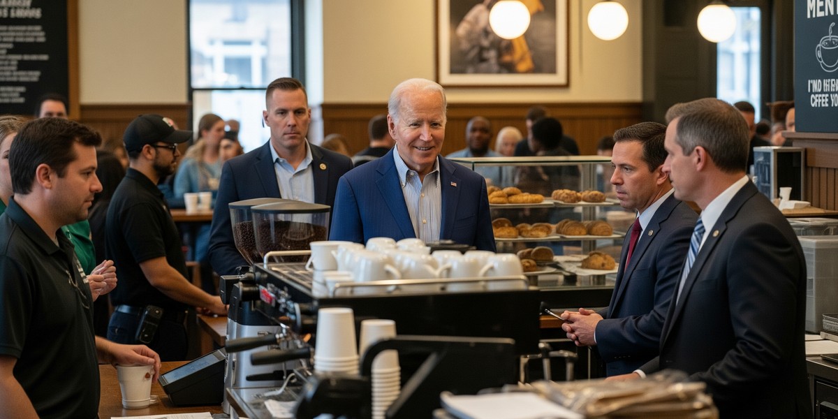 Video: Frail Biden Barely Noticed In Coffee Shop